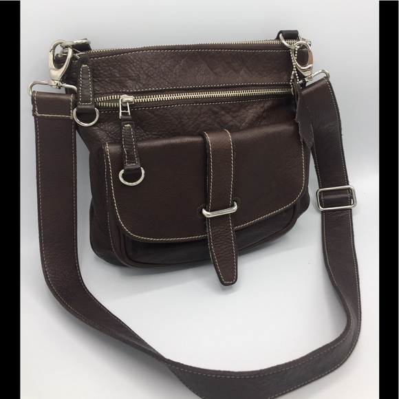 Roots Side Saddle Brown Leather Crossbody Bag - Picture 5 of 16